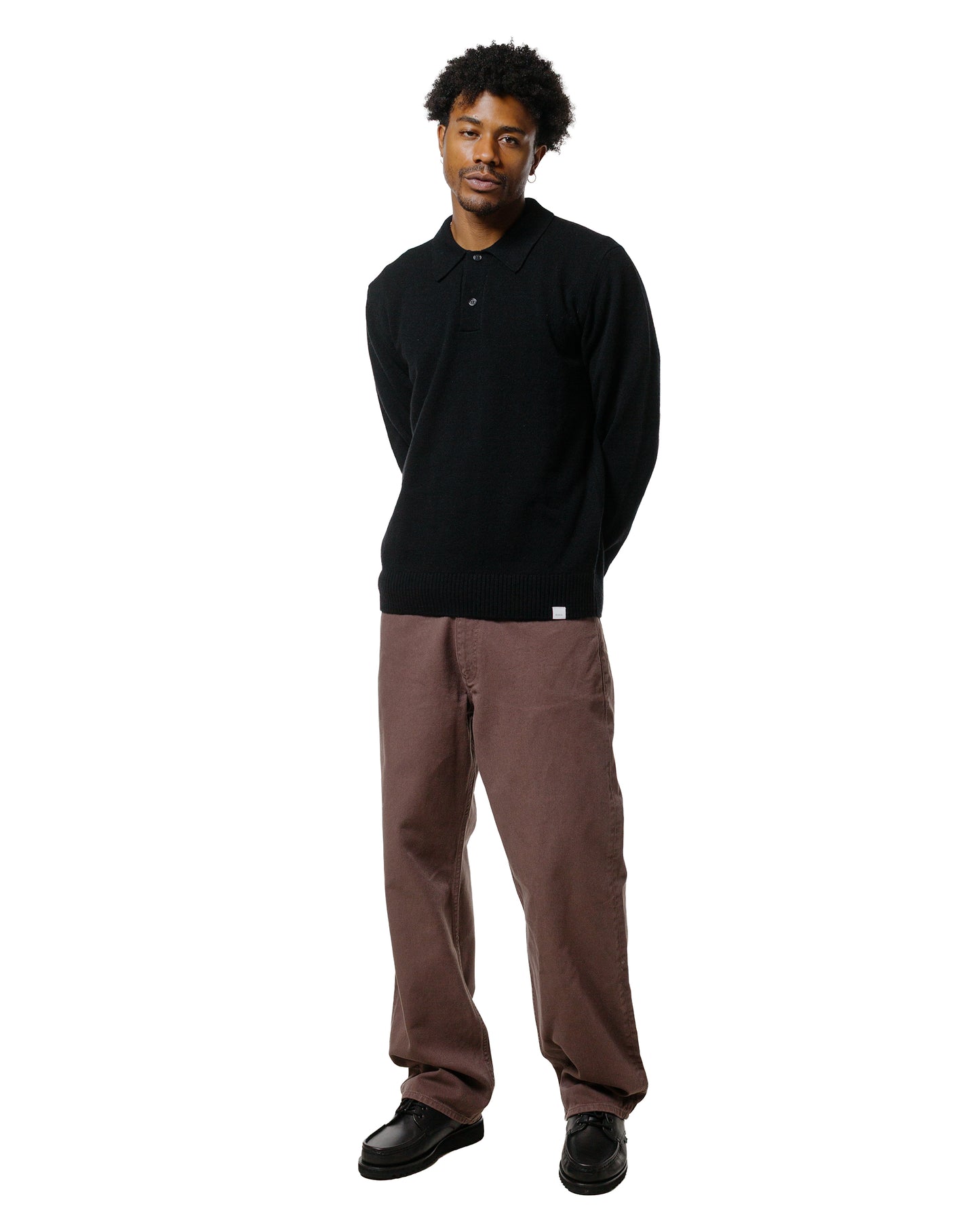 Norse Projects Standard Merino Lambswool Polo Black