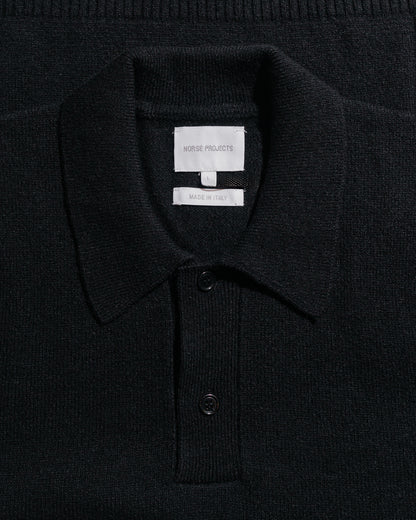 Norse Projects Standard Merino Lambswool Polo Black
