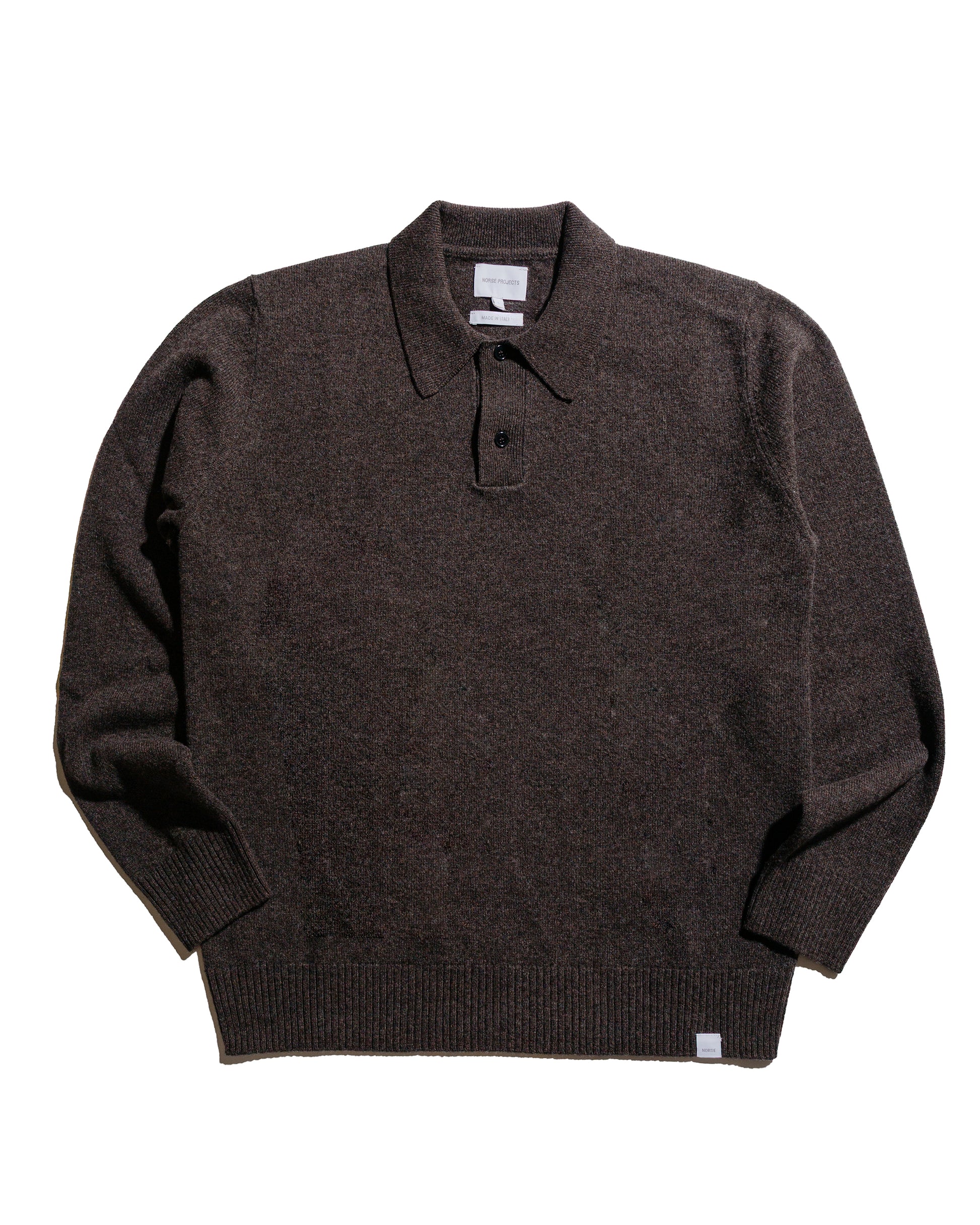 Norse Projects Standard Merino Lambswool Polo Heathland Brown