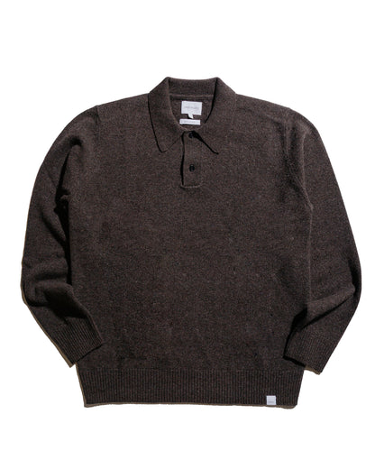 Norse Projects Standard Merino Lambswool Polo Heathland Brown
