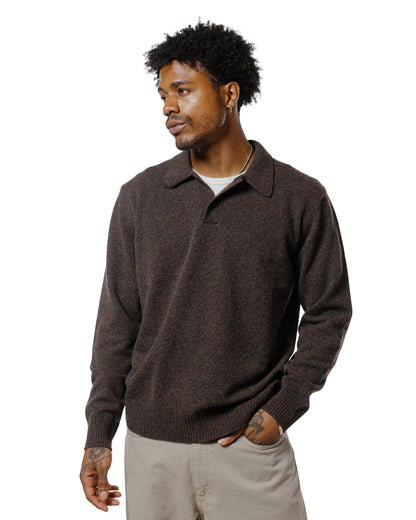 Norse Projects Standard Merino Lambswool Polo Heathland Brown