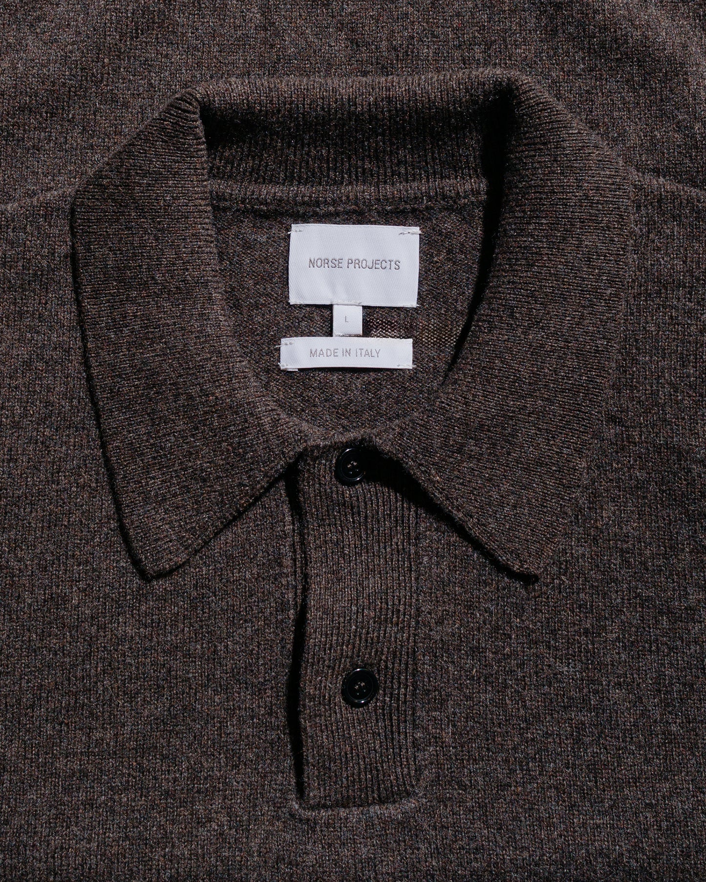 Norse Projects Standard Merino Lambswool Polo Heathland Brown