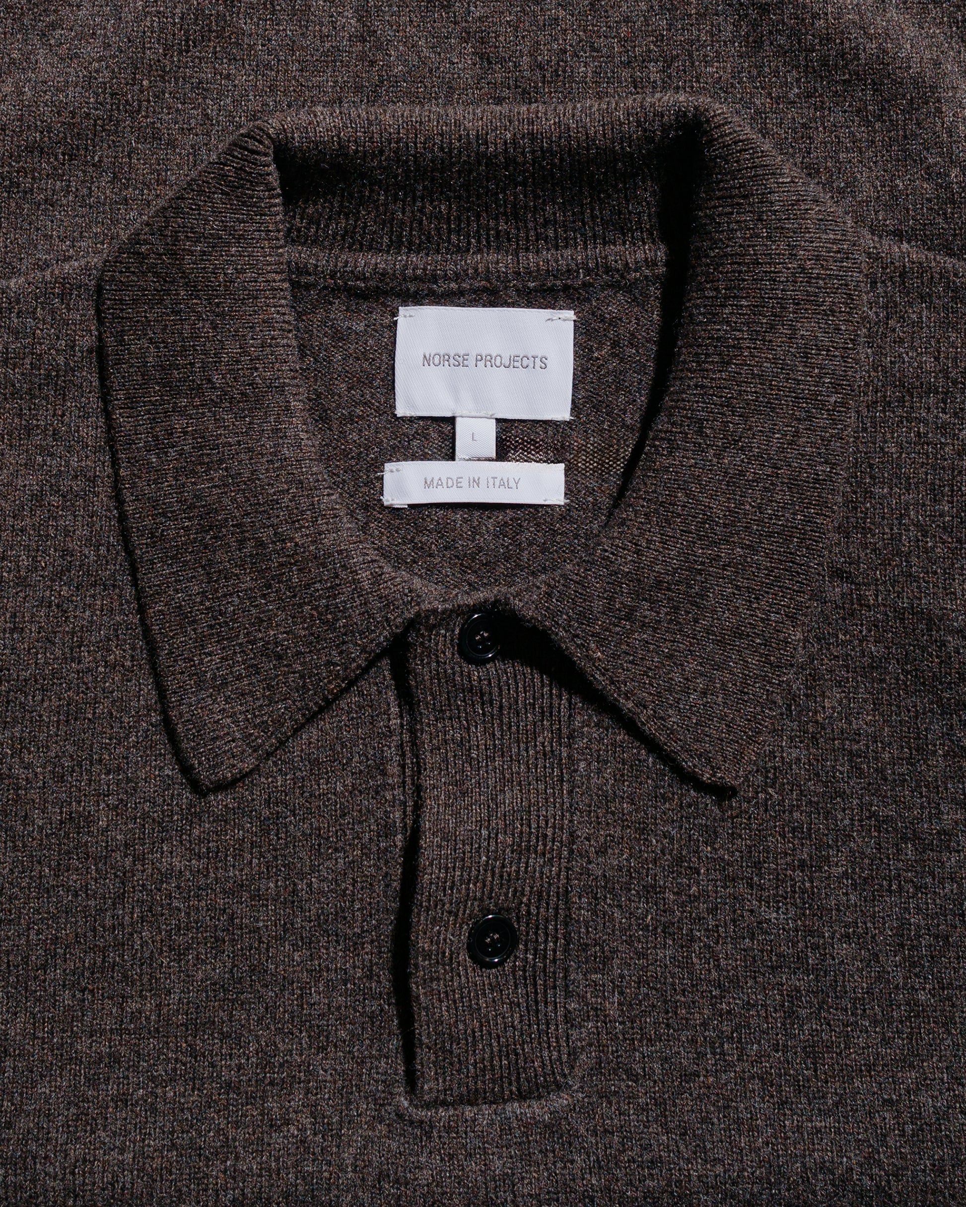 Norse Projects Standard Merino Lambswool Polo Heathland Brown