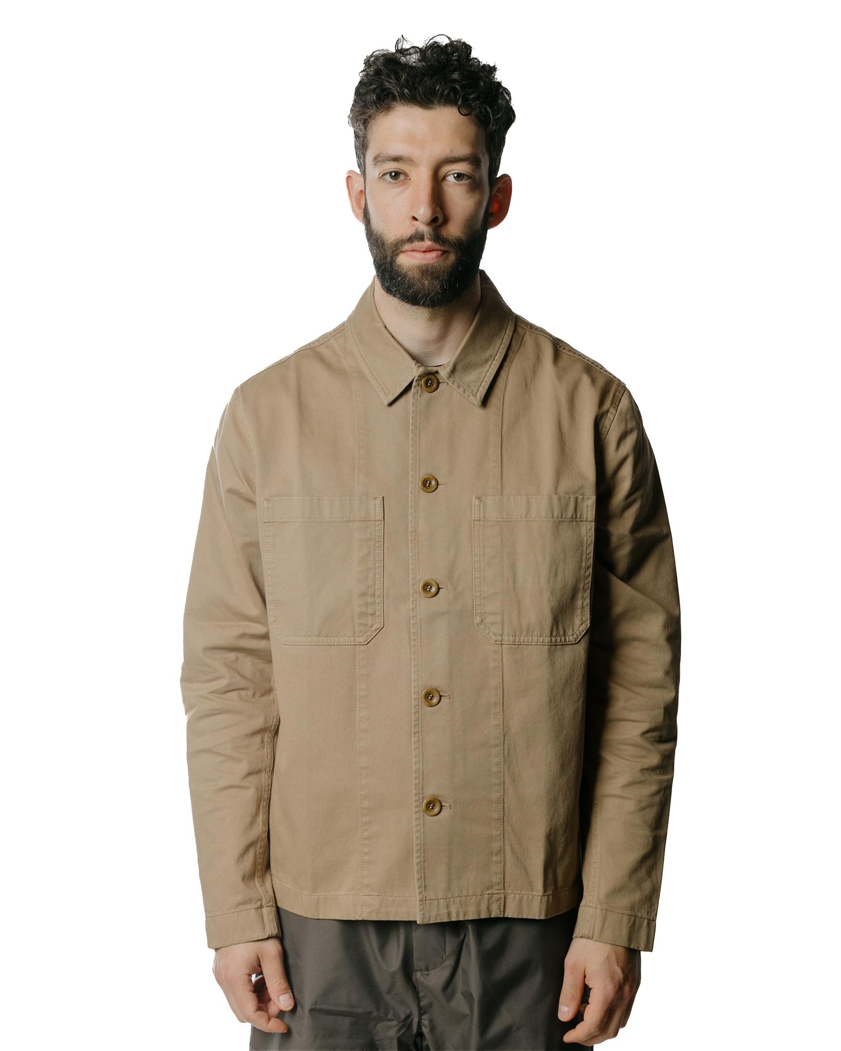 Norse Projects Tyge Broken Twill Utility Khaki Model Front