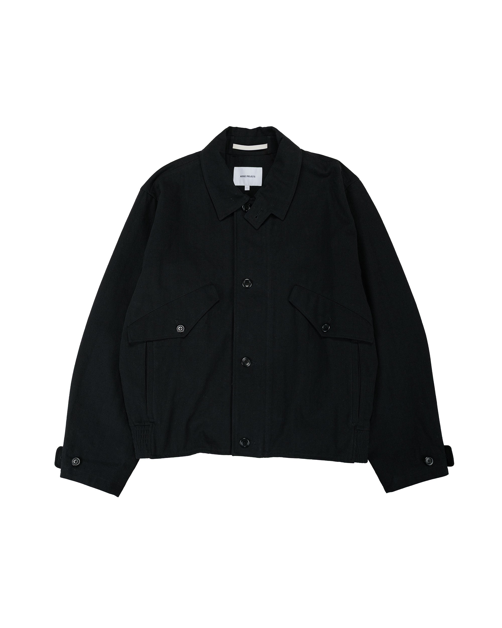 Norse Projects Vandel Herringbone Twill Flight Jacket All Black