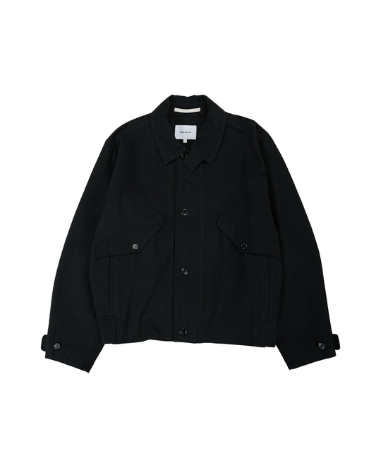 Norse Projects Vandel Herringbone Twill Flight Jacket All Black