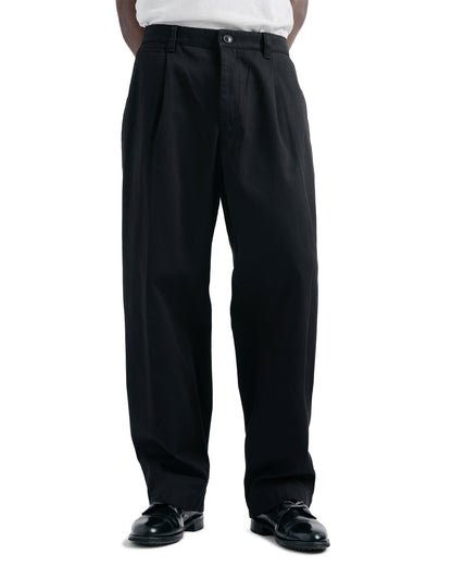 Norse Projects Volda Pleated Cotton Twill Trouser Black