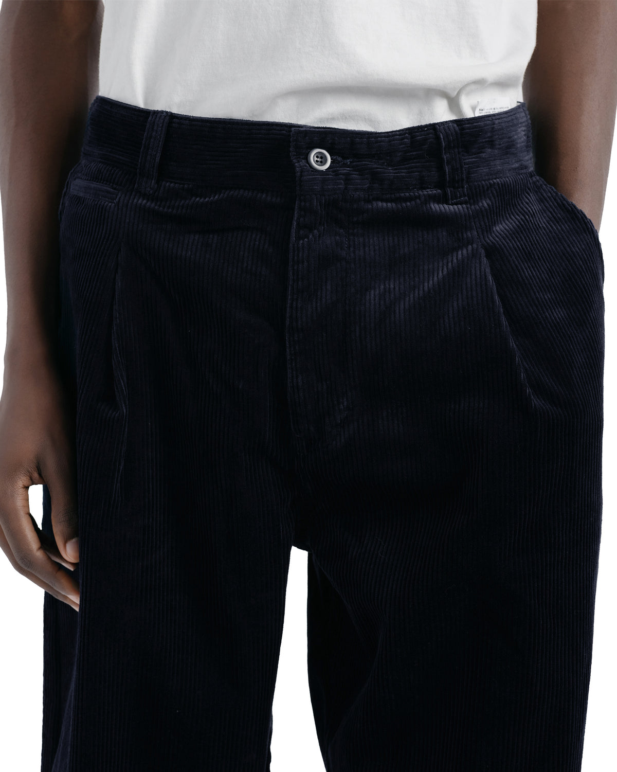 Norse Projects Volda Pleated Wide Wale Corduroy Trouser Dark Navy