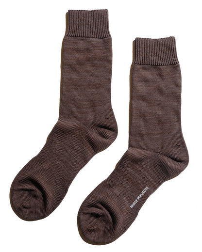 Norse Projects Bjarki Heavy Cotton Twist Sock Mahogany