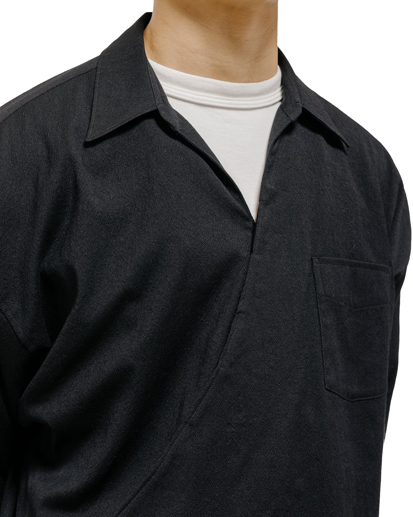 Old Joe Asymmetry Front Tunic Shirts (Long-Sleeve) Onyx