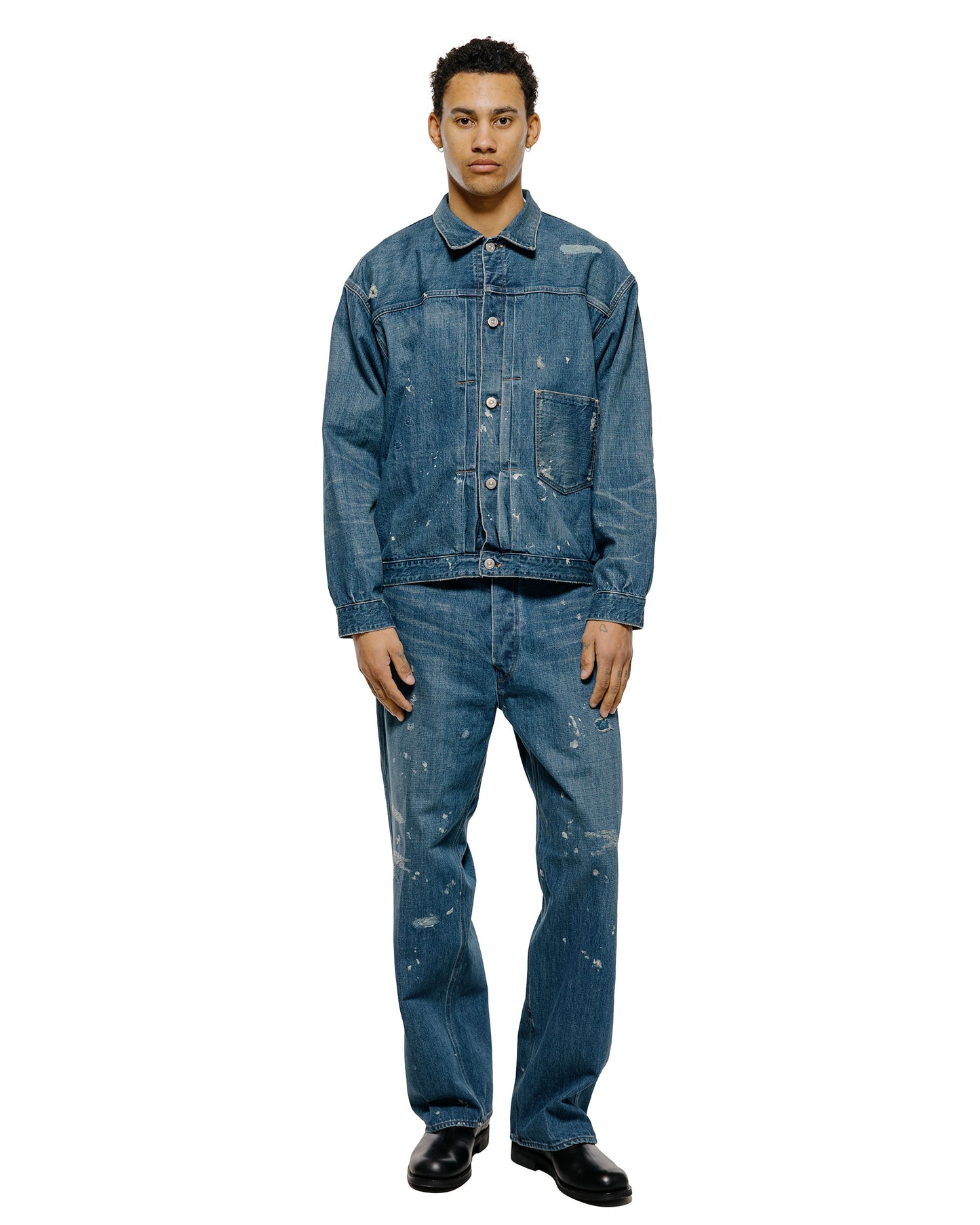 Old Joe Beltless Waist Jean Trouser990 (Scar Face & Paint) Indigo