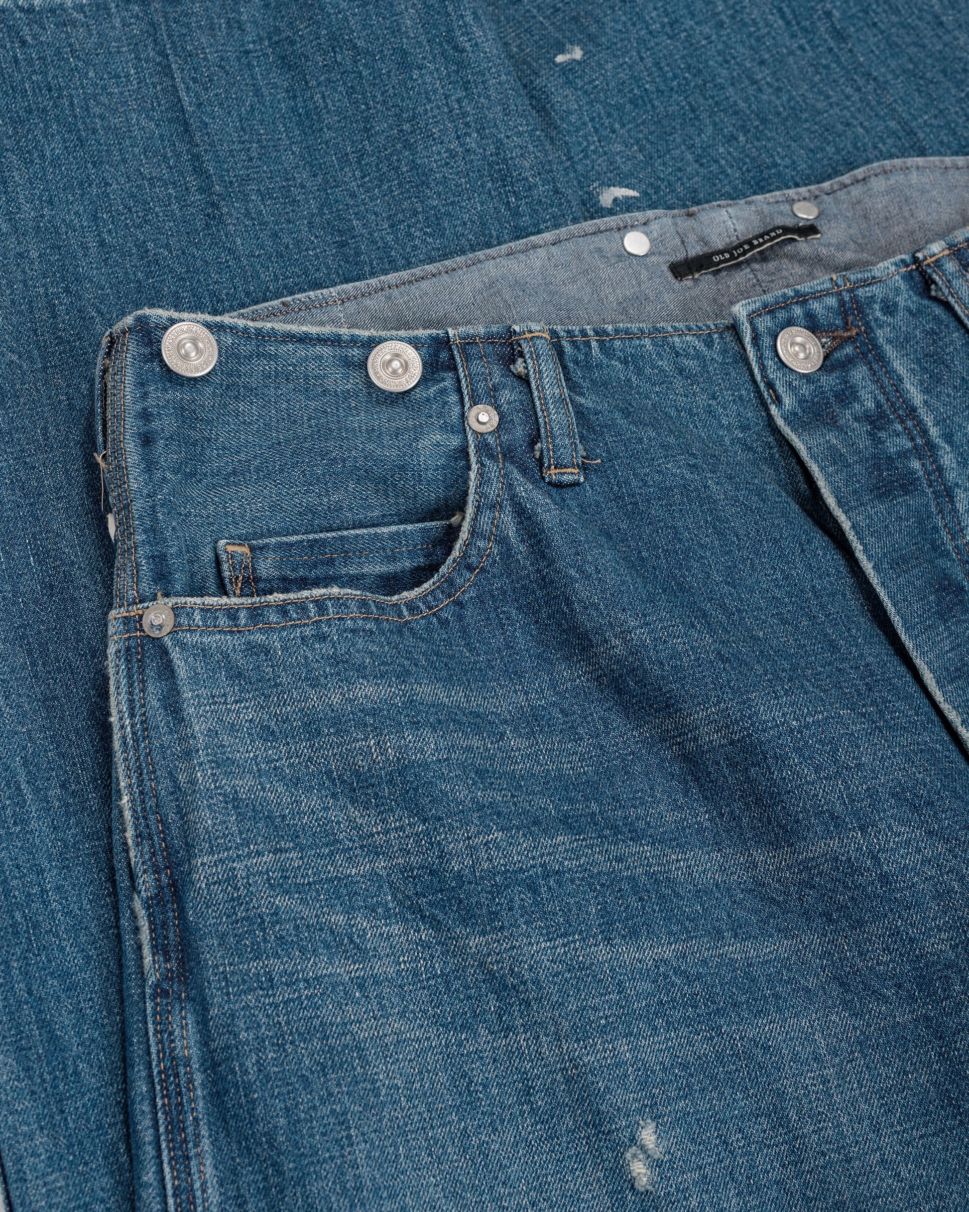Old Joe Beltless Waist Jean Trouser"990" (Scar Face & Paint) Indigo