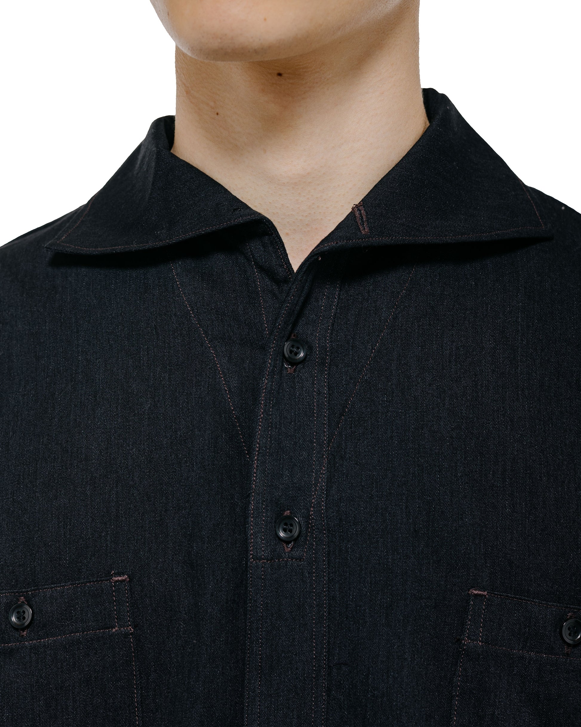 Old Joe Camp Collar Marine Shirts Long Sleeve Black