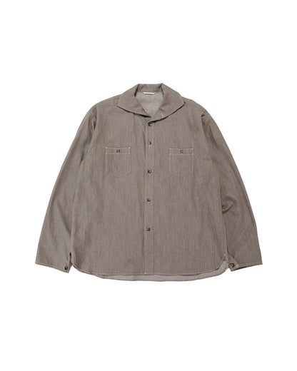 Old Joe Camp Collar Marine Shirts Long Sleeve Nutmeg