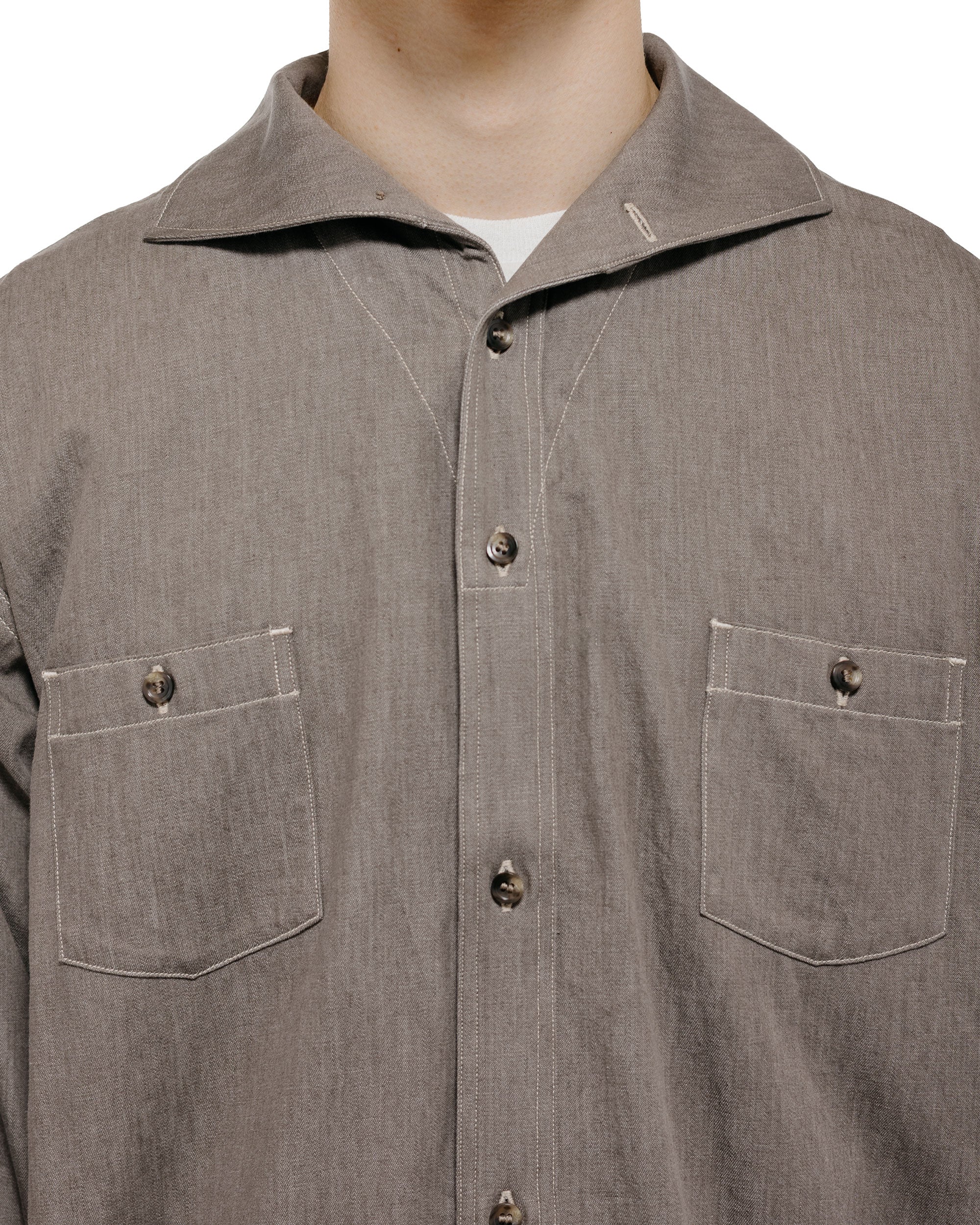 Old Joe Camp Collar Marine Shirts Long Sleeve Nutmeg