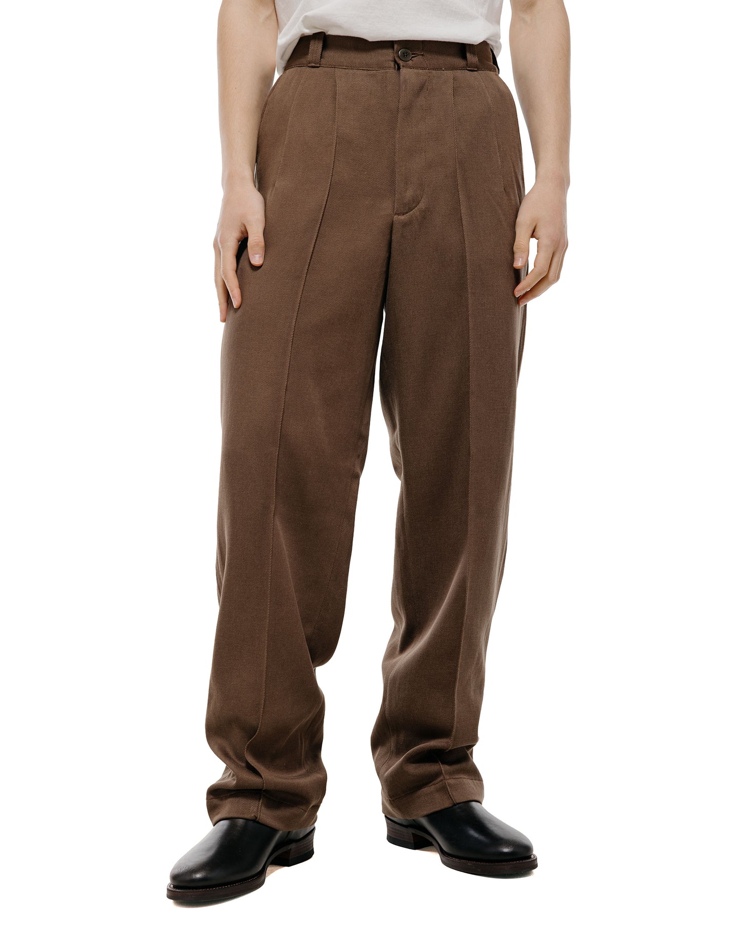 Old Joe Front Tuck Army Trouser Coffee