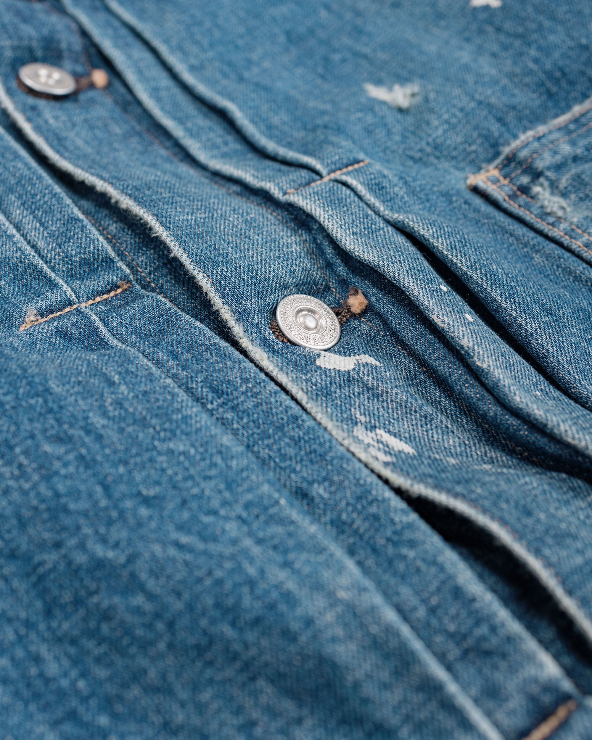 Old Joe One Pocket Jean Jacket (Scar Face & Paint) Indigo