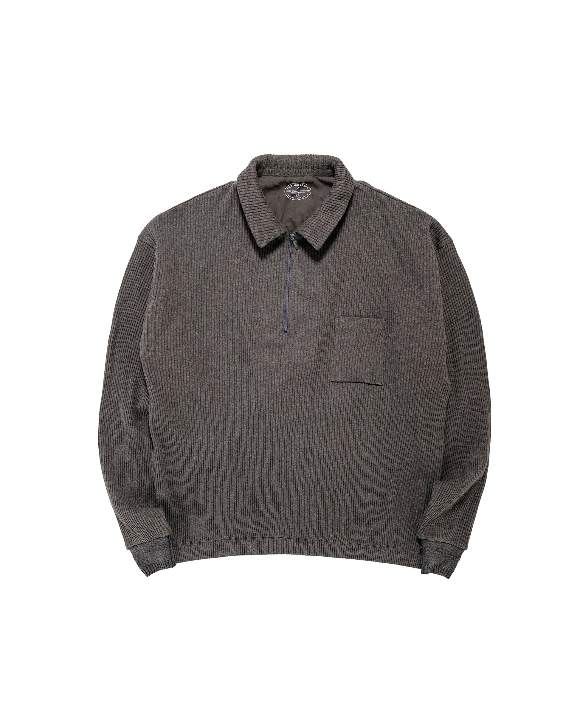 Old Joe Quater Zip Cotton Yak Ribed Shirts Graphite
