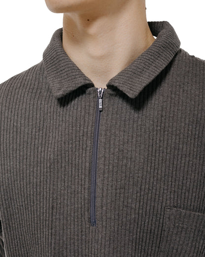 Old Joe Quater Zip Cotton Yak Ribed Shirts Graphite