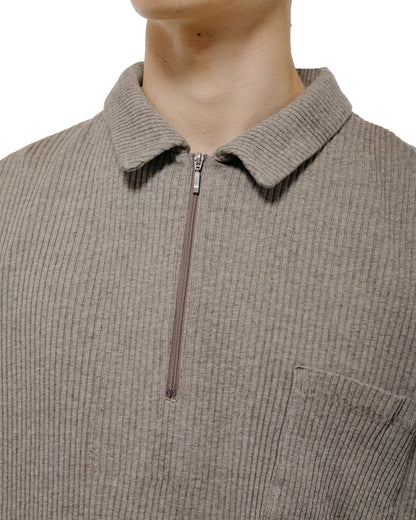Old Joe Quater Zip Cotton Yak Ribed Shirts Morel