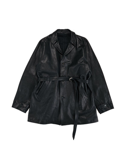 Old Joe Stunning Leather Vehicle Coat (Italian Calf) Onyx Black