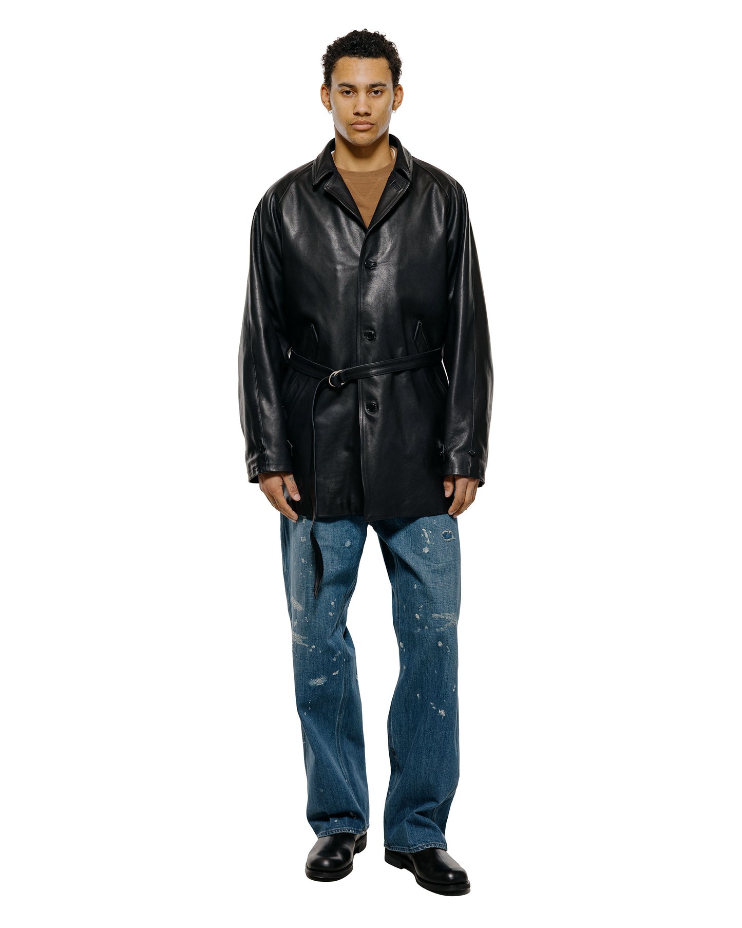 Old Joe Stunning Leather Vehicle Coat (Italian Calf) Onyx Black