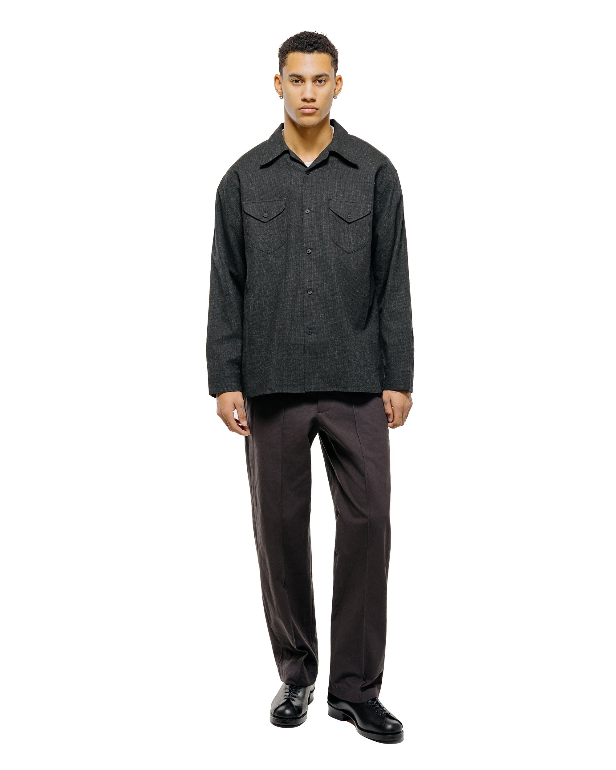 Old Joe Swallow Collar Sports Shirts Ink Black