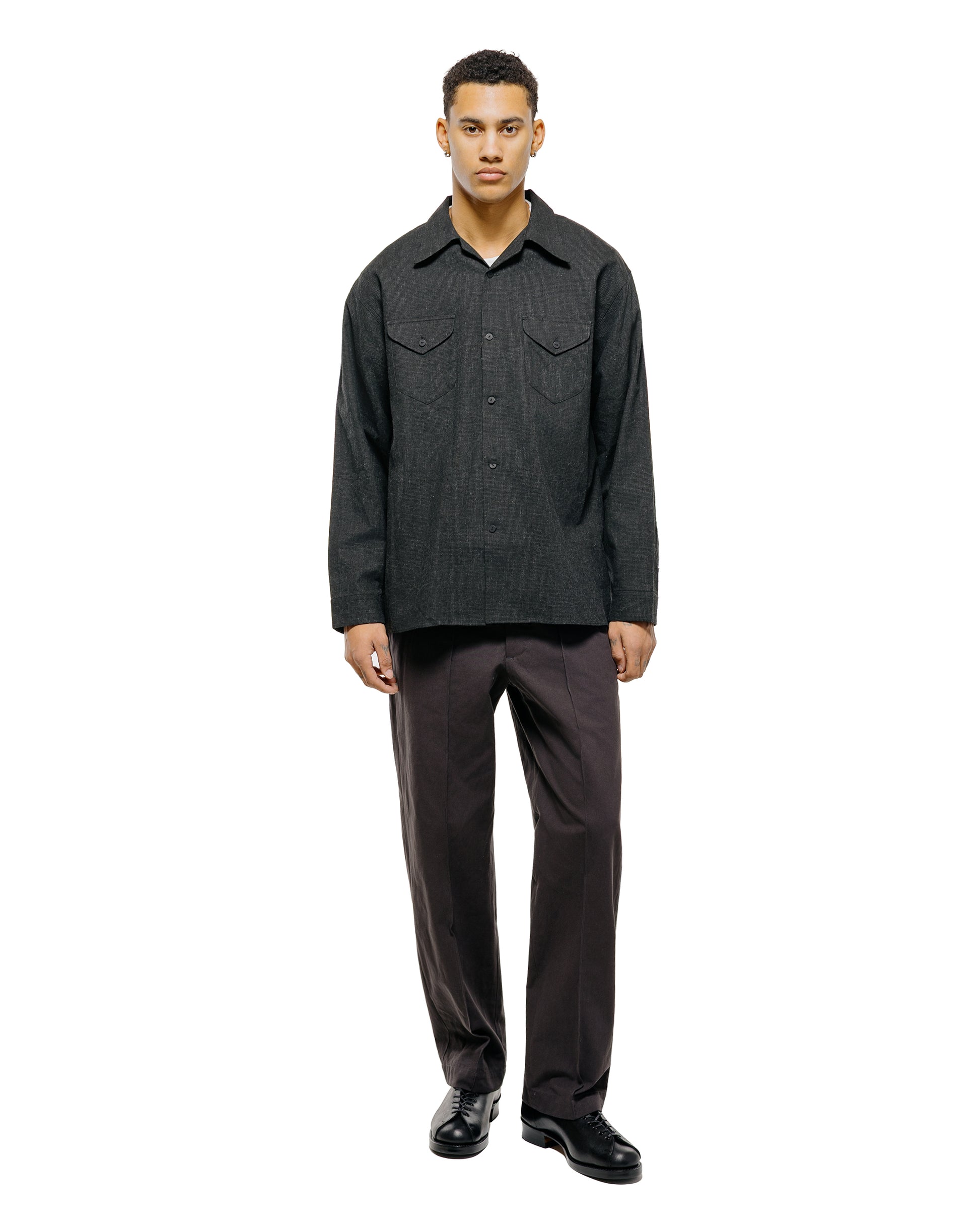 Old Joe Swallow Collar Sports Shirts Ink Black
