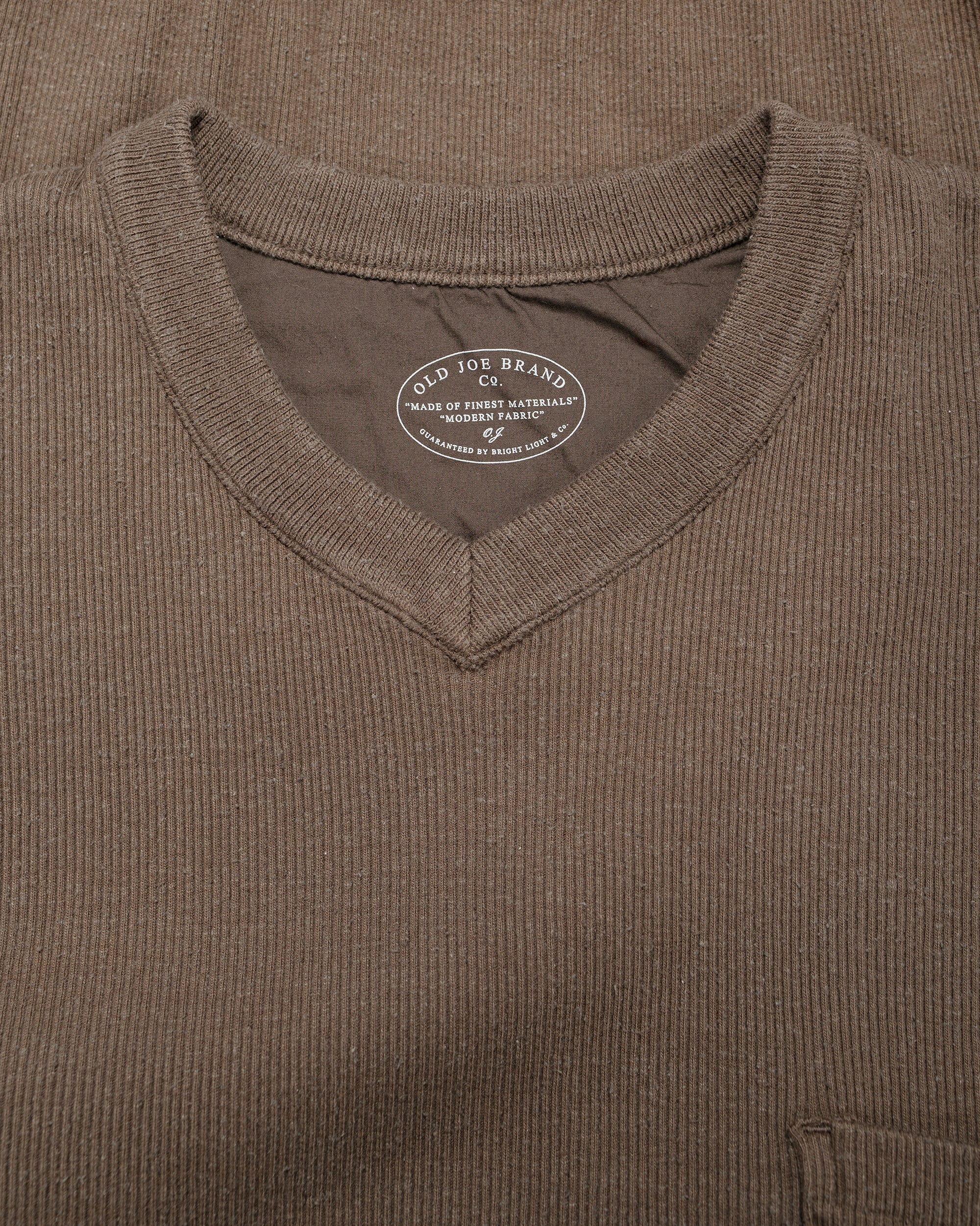 トップス old joe V-NECK SILK NEP RIBED TOPS Old Joe V-Neck Silk Nep Ribed Tops Bark
