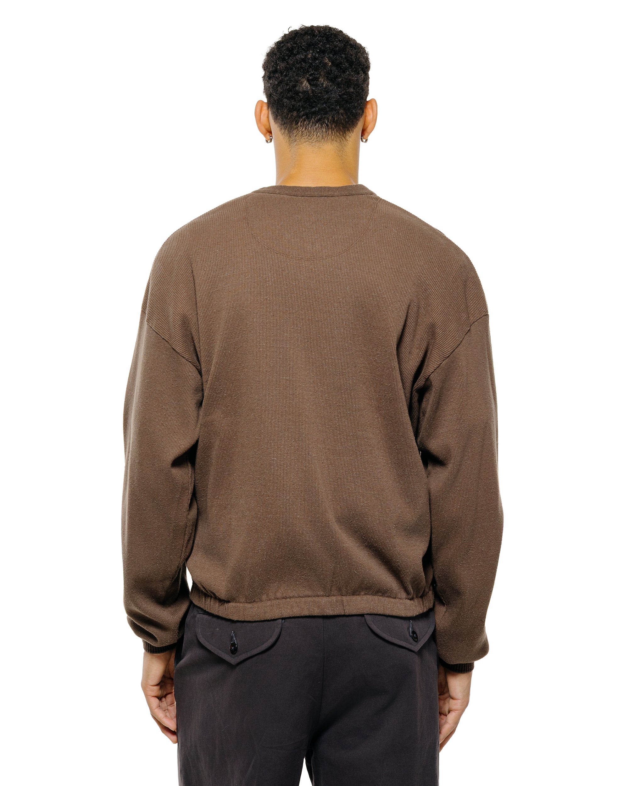 Old Joe V-Neck Silk Nep Ribed Tops Bark