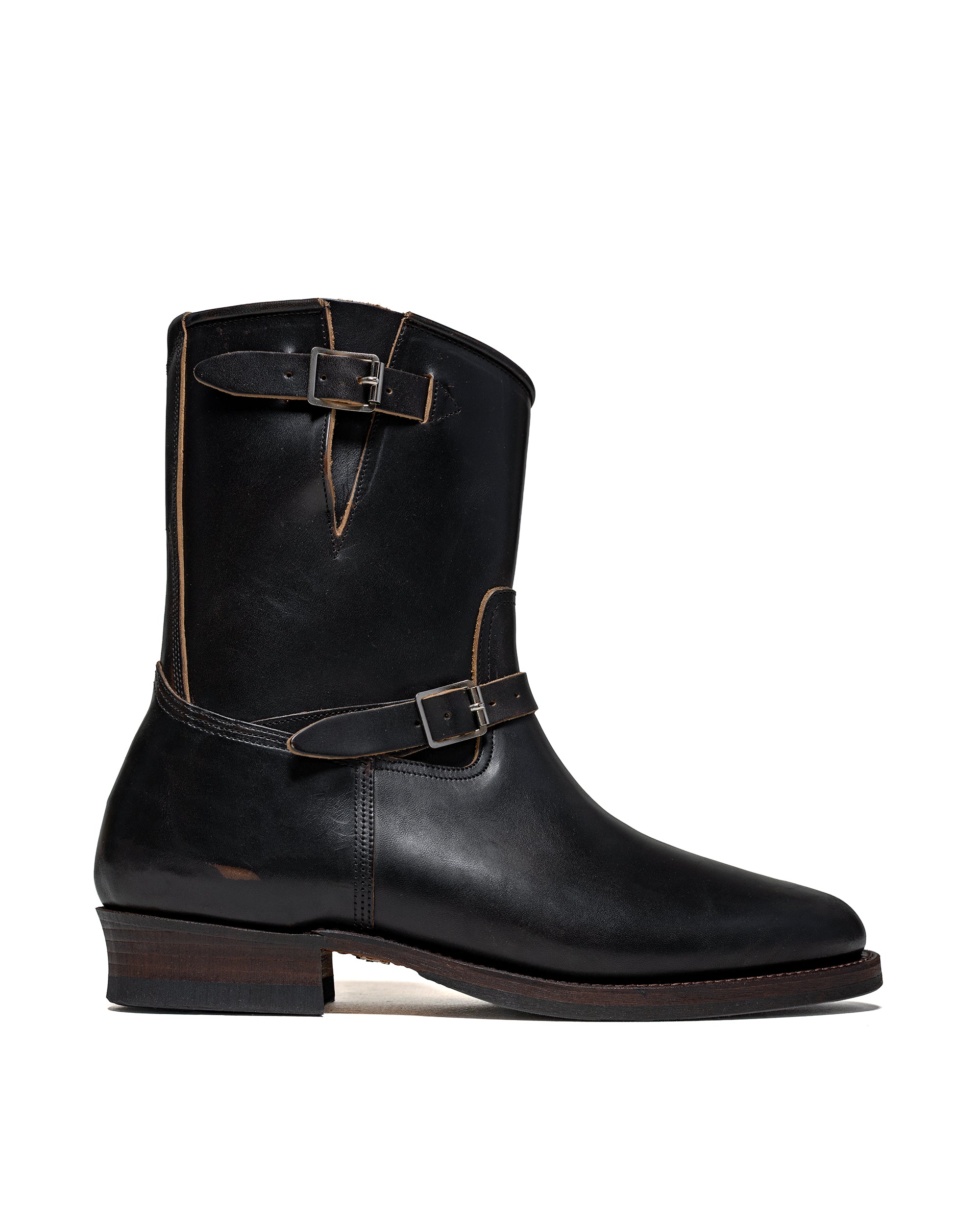 Old Joe 'The Engineer' Artisan Leather Engineer Boots Black Brown Hors
