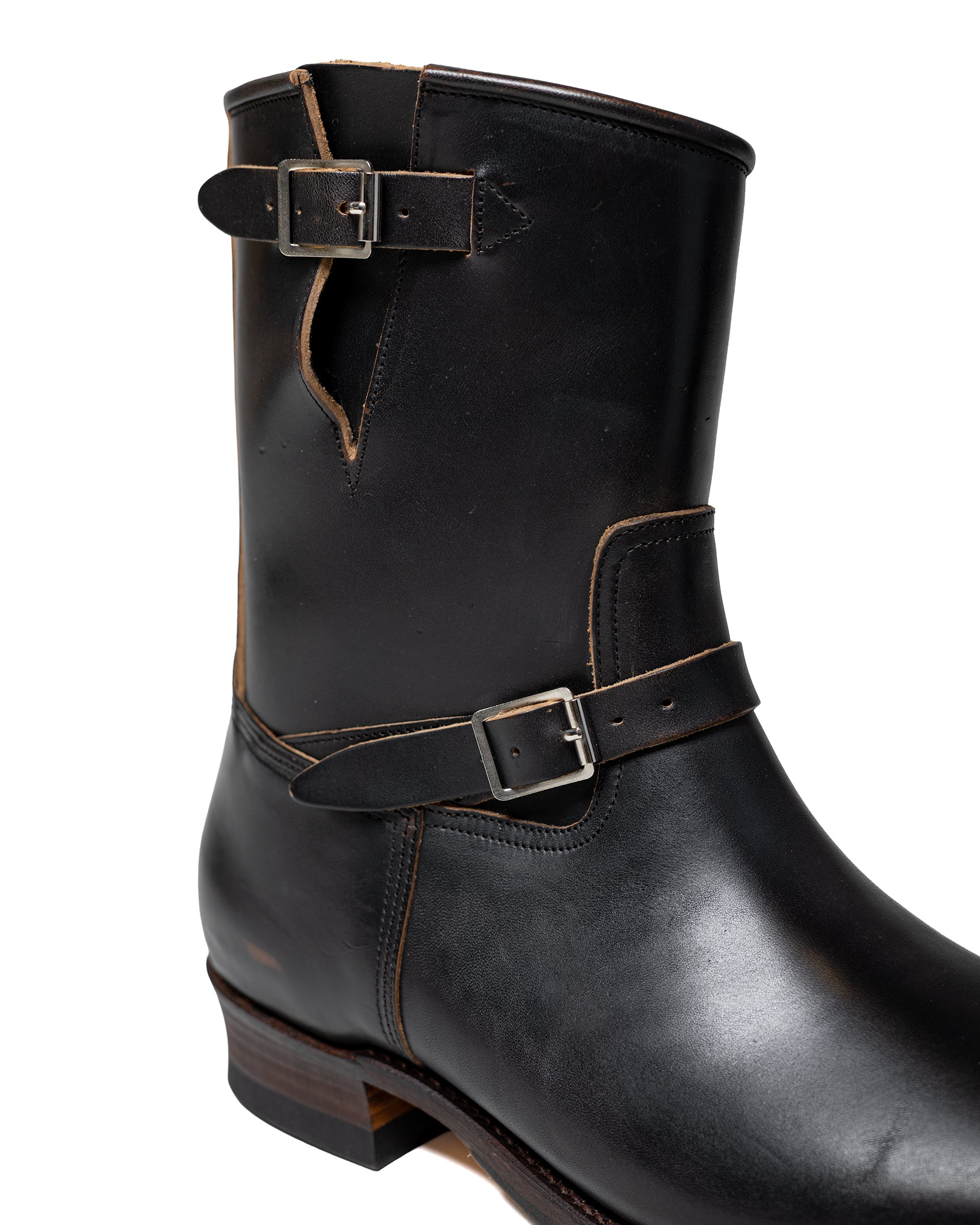 Old Joe 'The Engineer' Artisan Leather Engineer Boots Black Brown Hors