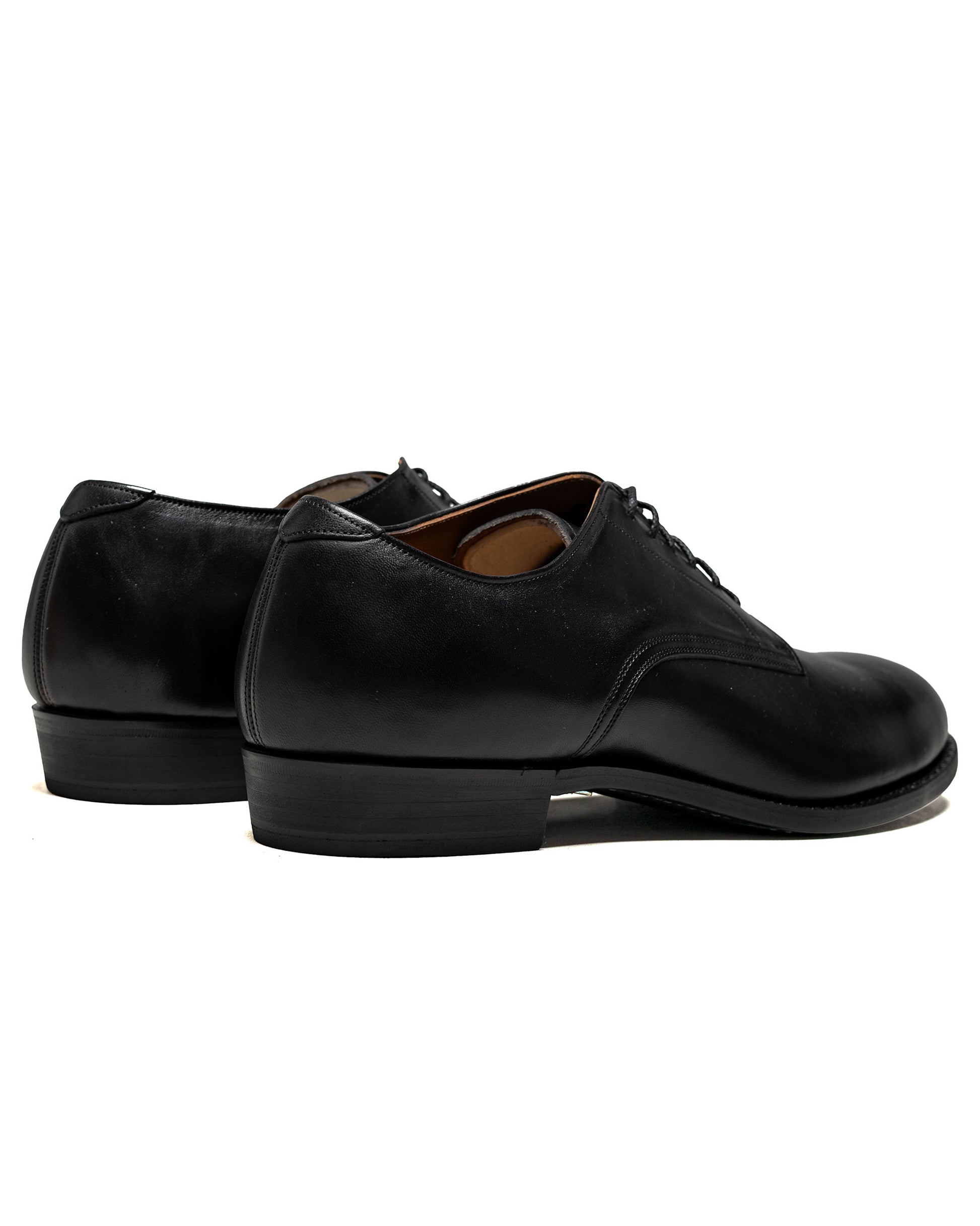 Old Joe "The Officer" Stunning Leather Oxford Shoes Black Brown Horsebutt