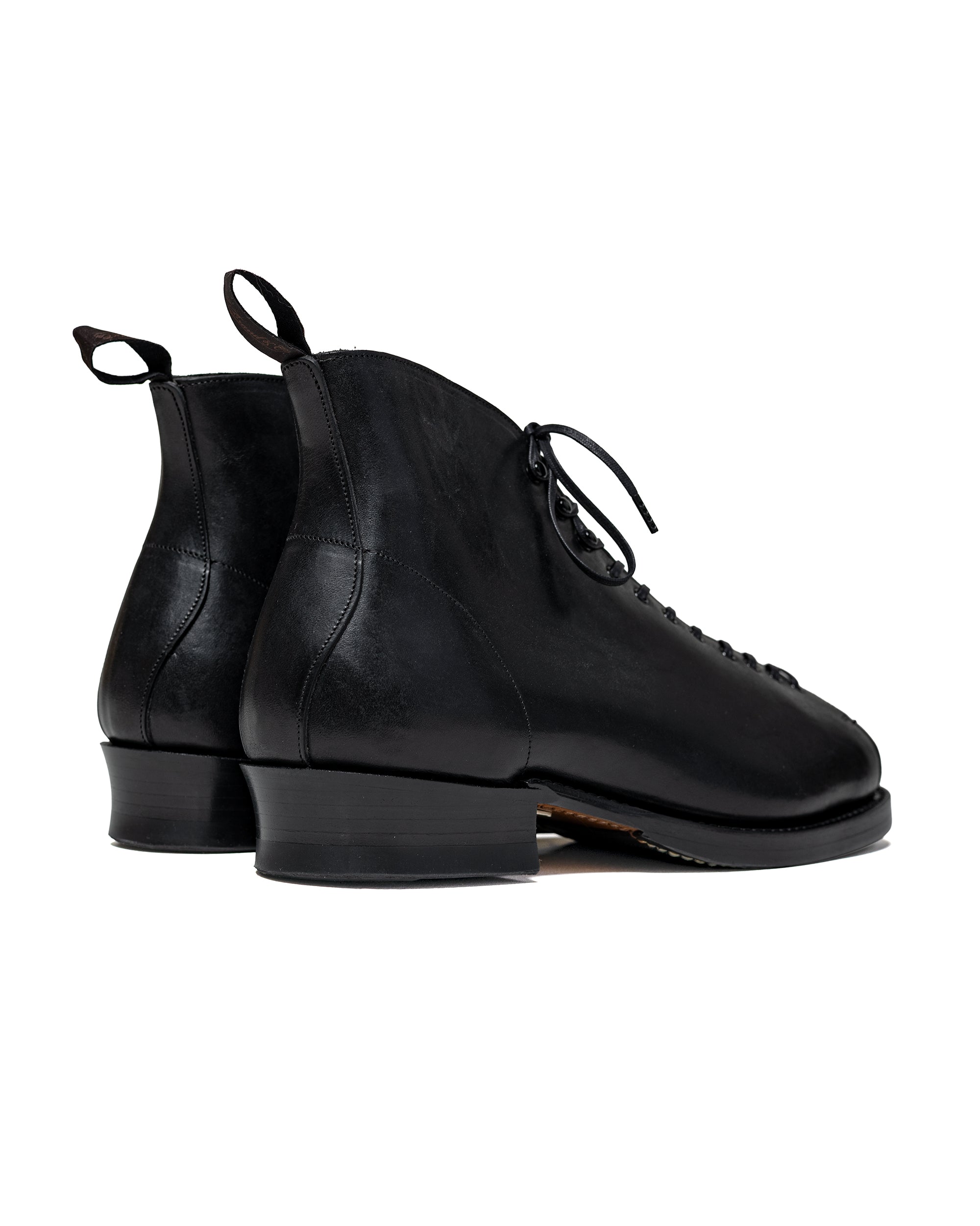 Old Joe 'The Welder' Stunning Leather Monkey Boots Black Horse Butt