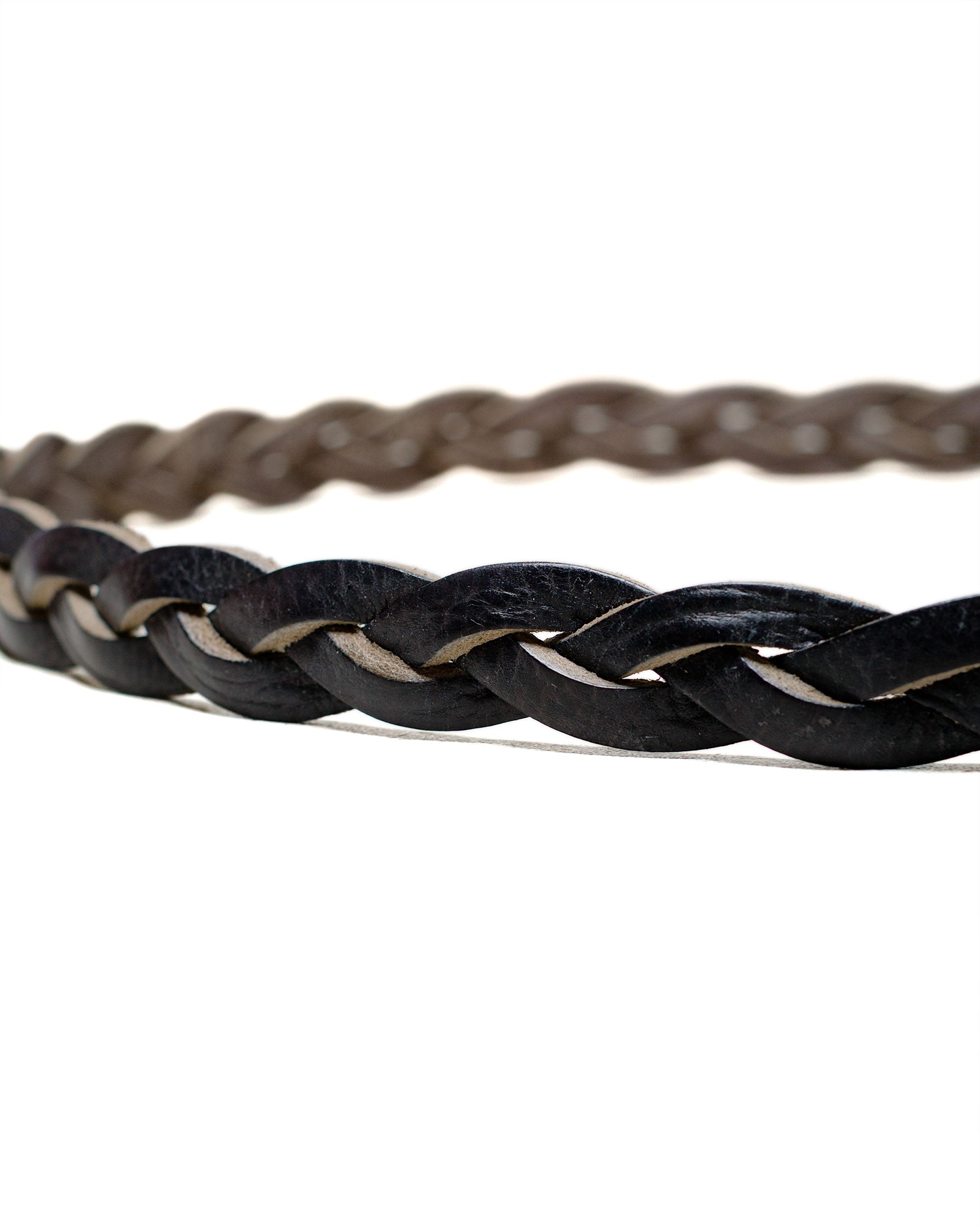 小物 OUR LEGACY 2CM BRAIDED BELT 90 Our Legacy - 2 cm Braided Belt Black Leather