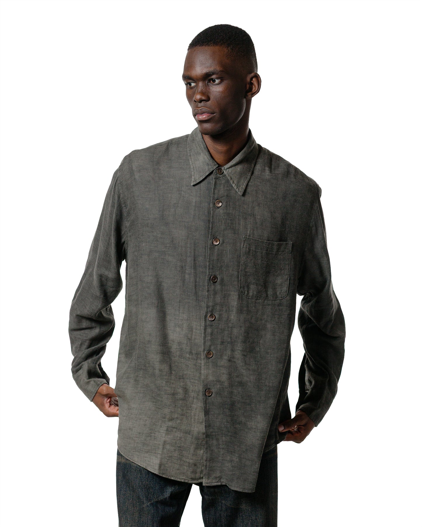 Our Legacy Above Shirt Dark Cloud Sparse Cotton Wool