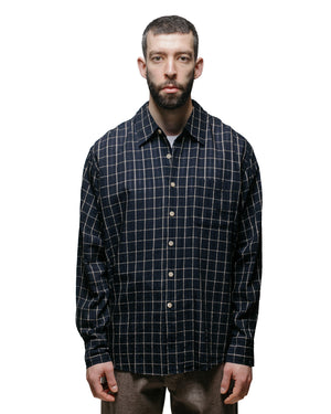 Our Legacy Above Shirt Dark Mediterranean Check model front