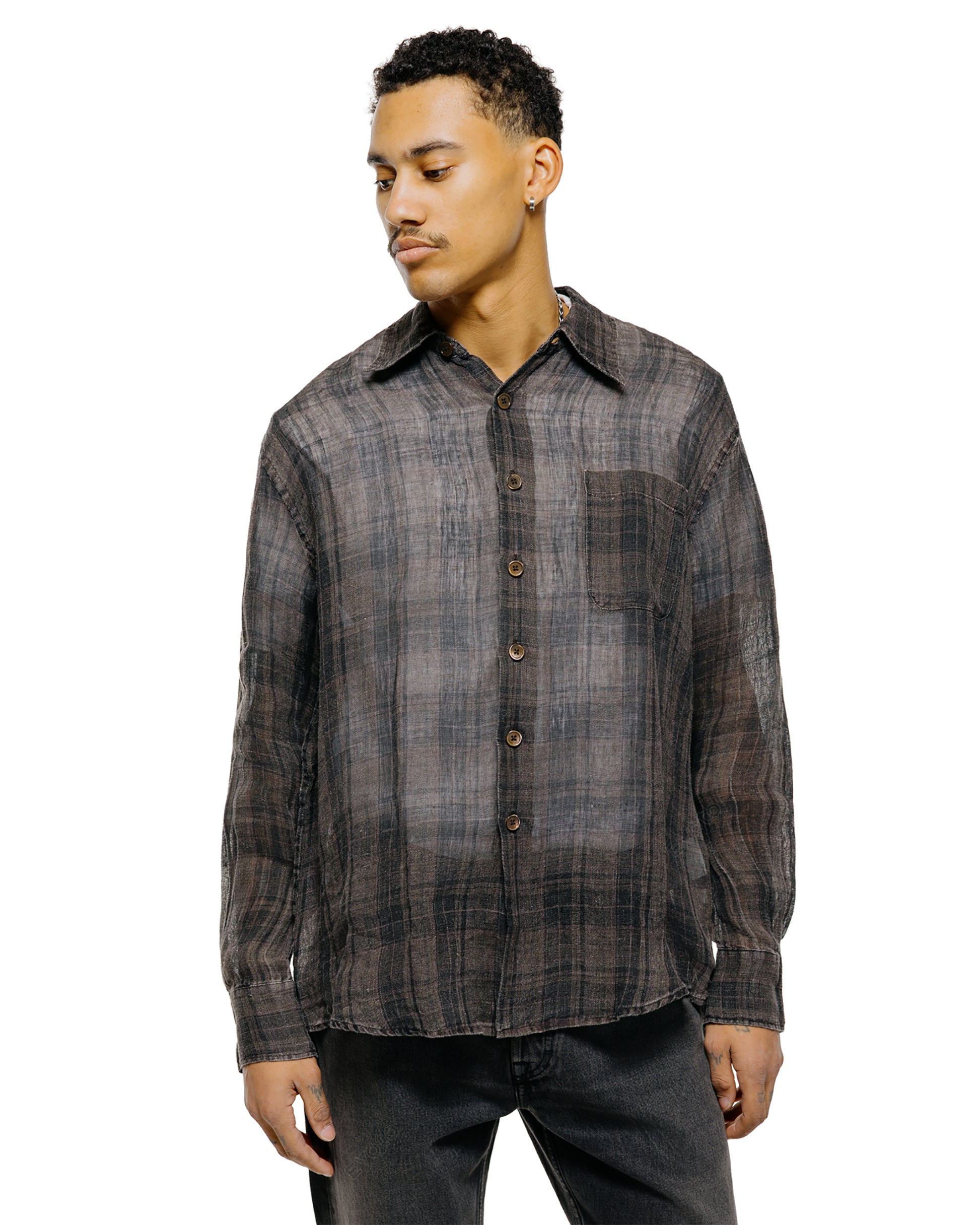 Our Legacy Above Shirt Penumbra Check Sheercoat Linen