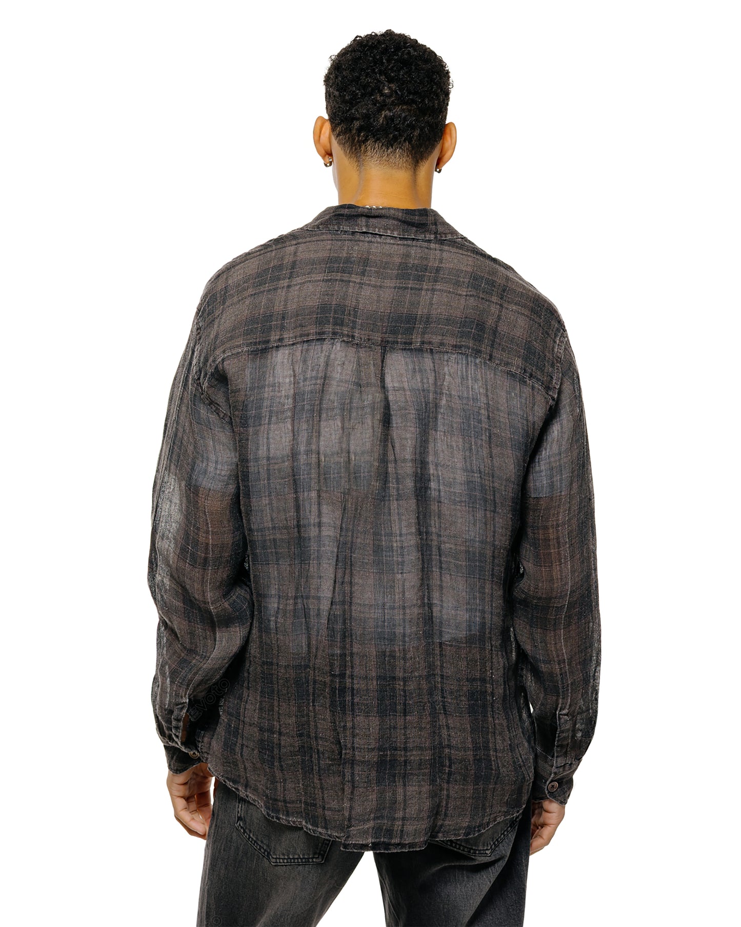 Our Legacy Above Shirt Penumbra Check Sheercoat Linen