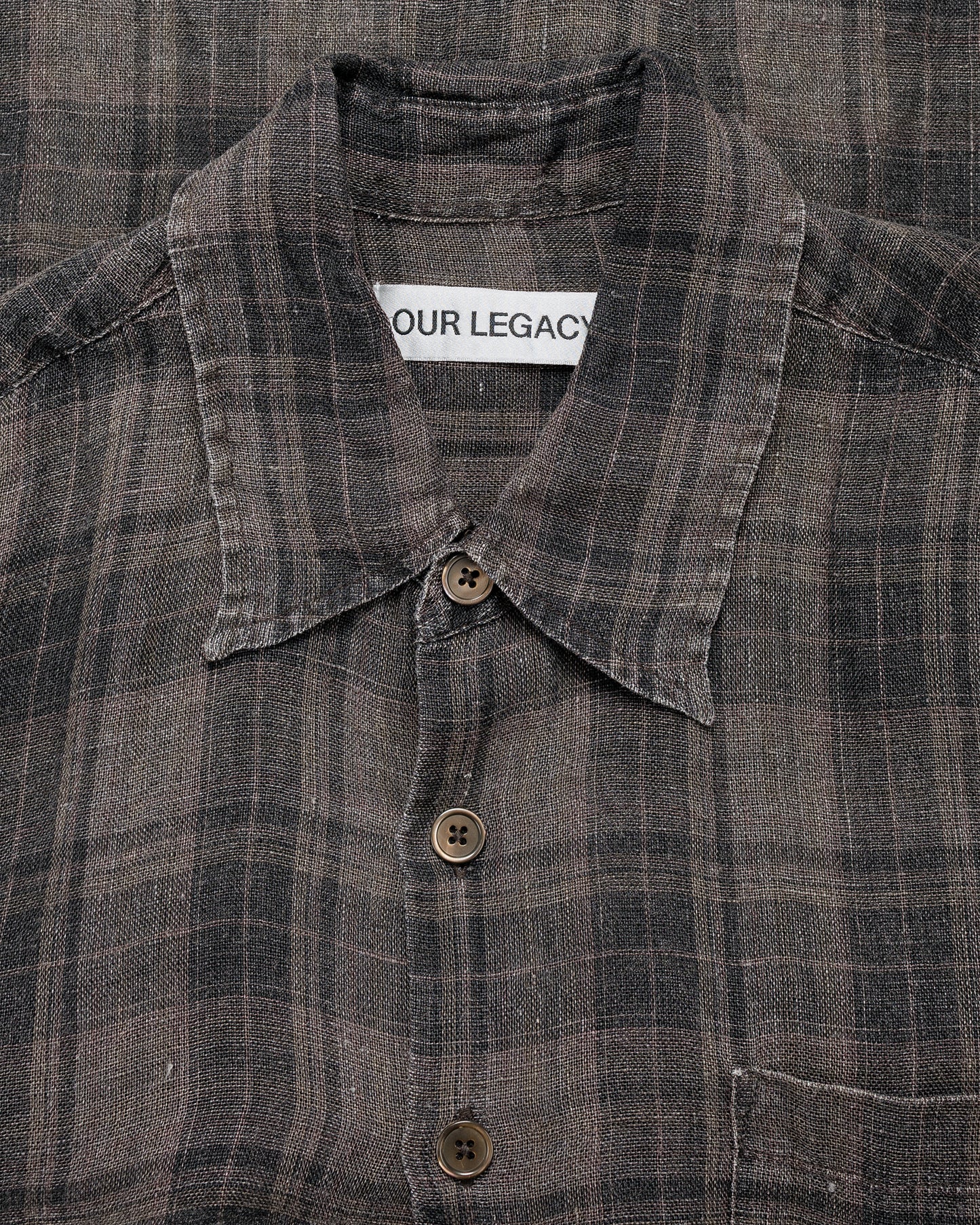 Our Legacy Above Shirt Penumbra Check Sheercoat Linen