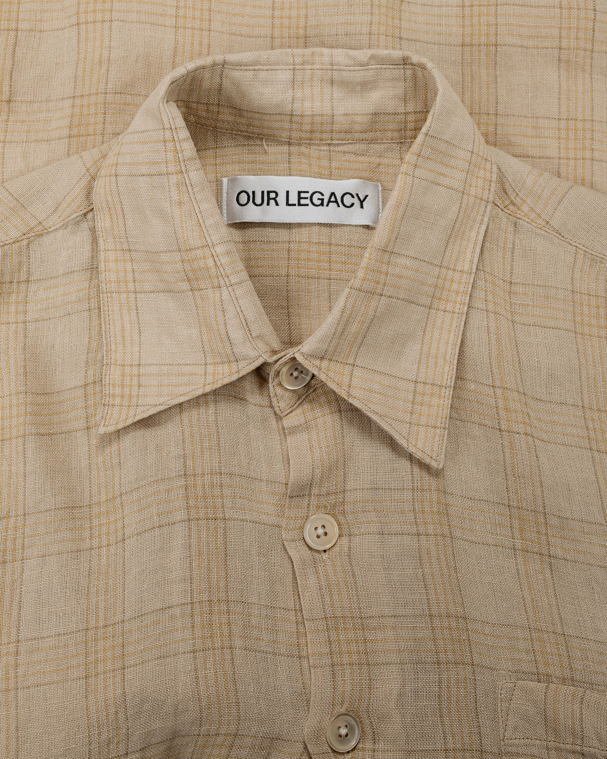 Our Legacy Above Shirt Vacayチェックガーゼリネン