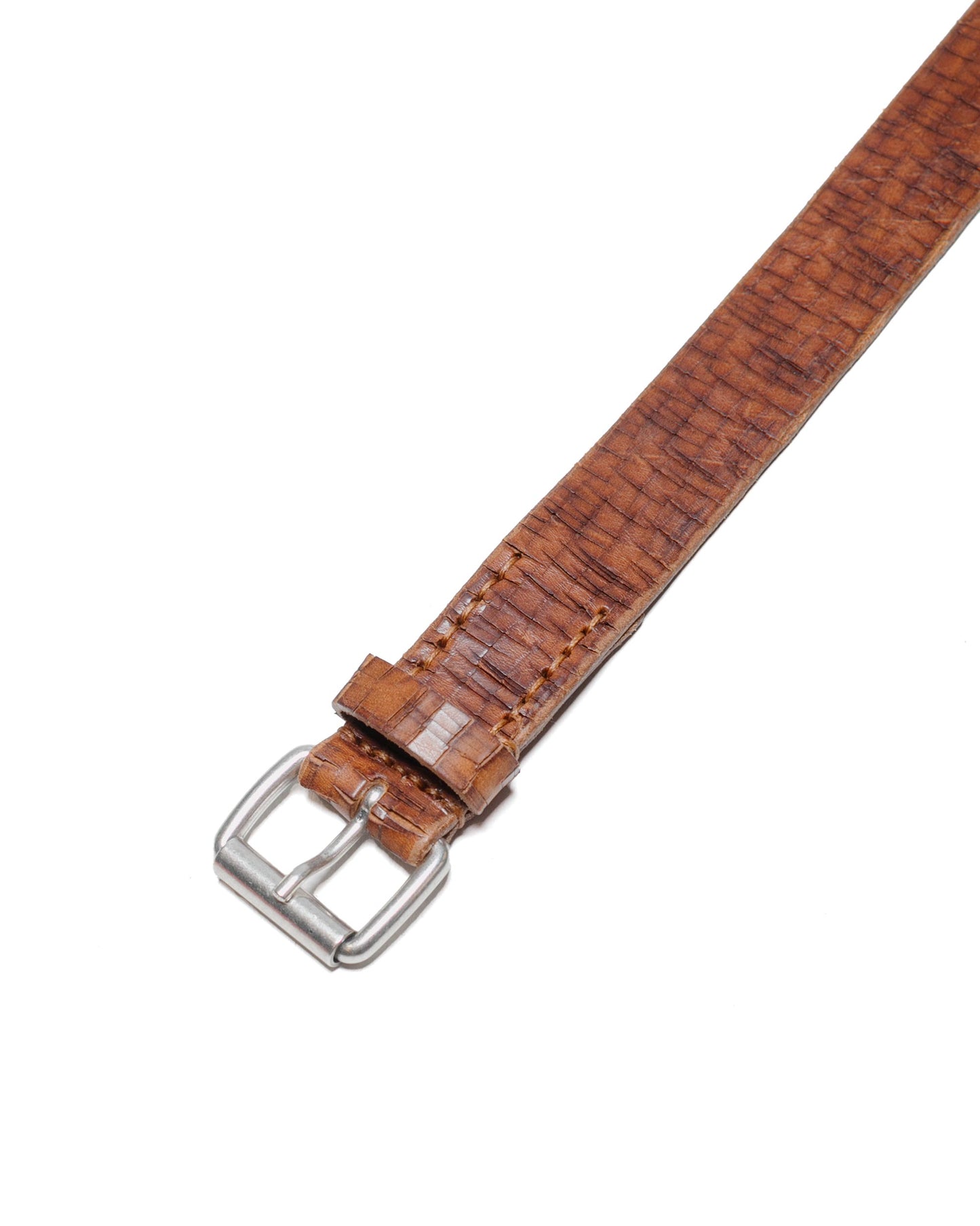 Our Legacy Belt 3CM Laser Crack Cognac Leather lock