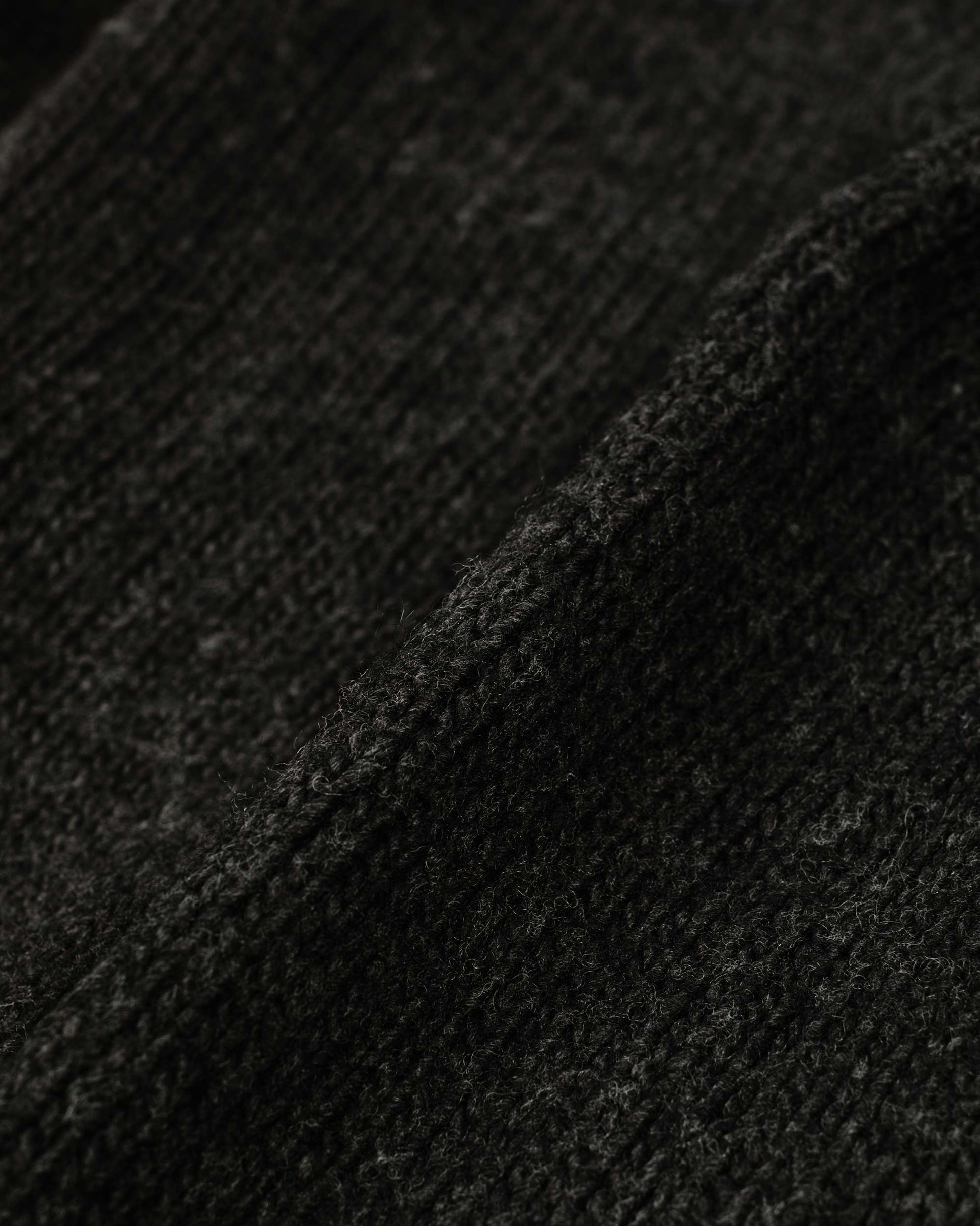 Our Legacy Big Cardigan Shadow Black Funky Acrylic Detail