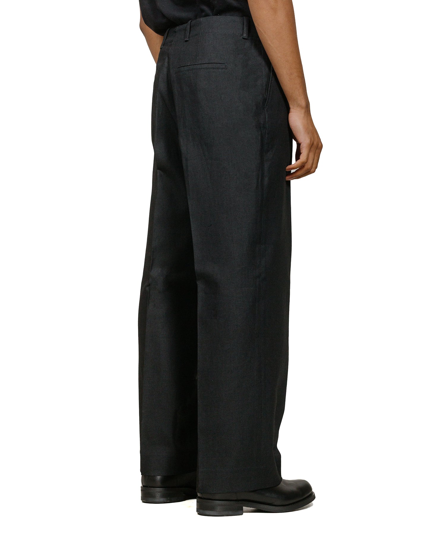 Our Legacy Borrowed Chino Draping Black Canvas model back