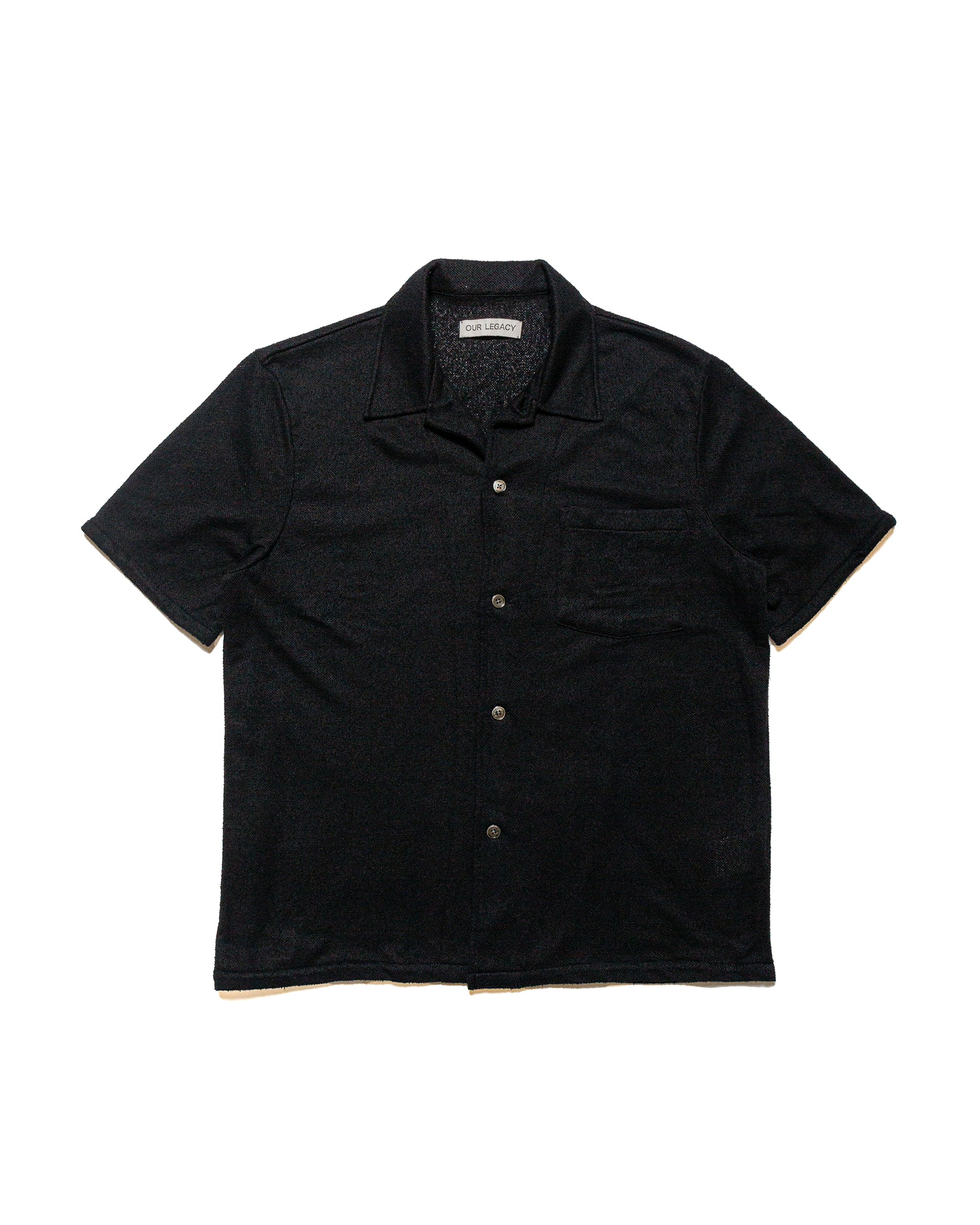 Our Legacy Box Shirt Shortsleeve Black Boucle