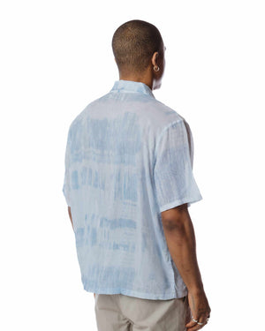 Our Legacy Box Shirt Shortsleeve Blue Brush Stroke Print Back