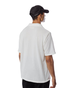 Our Legacy Box Shirt Shortsleeve White Boucle Model Rear