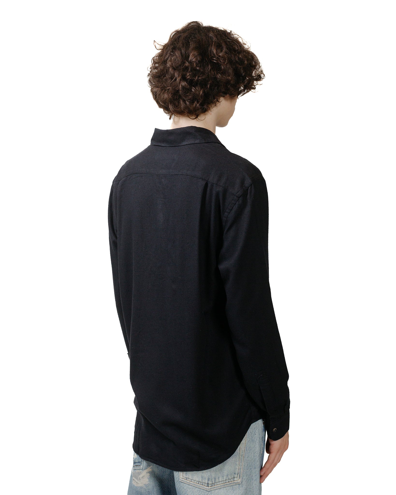 Our Legacy Classic Shirt Black Silk model back