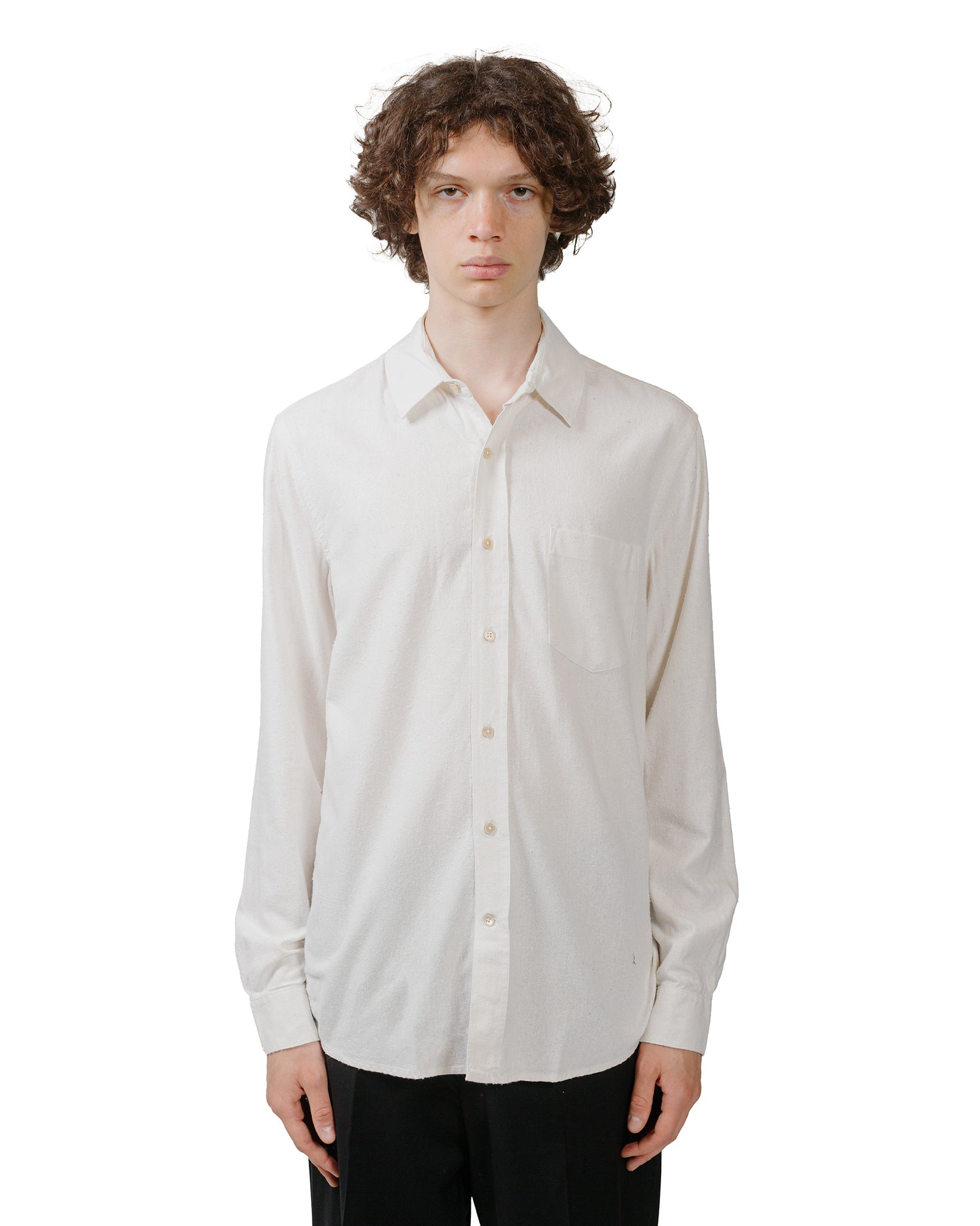 Our Legacy Classic Shirt White Silk model front
