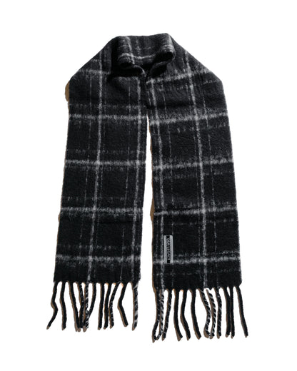 lost & found Our Legacy Our Legacy Estate Scarf Black Fuzzy Alpaca Check